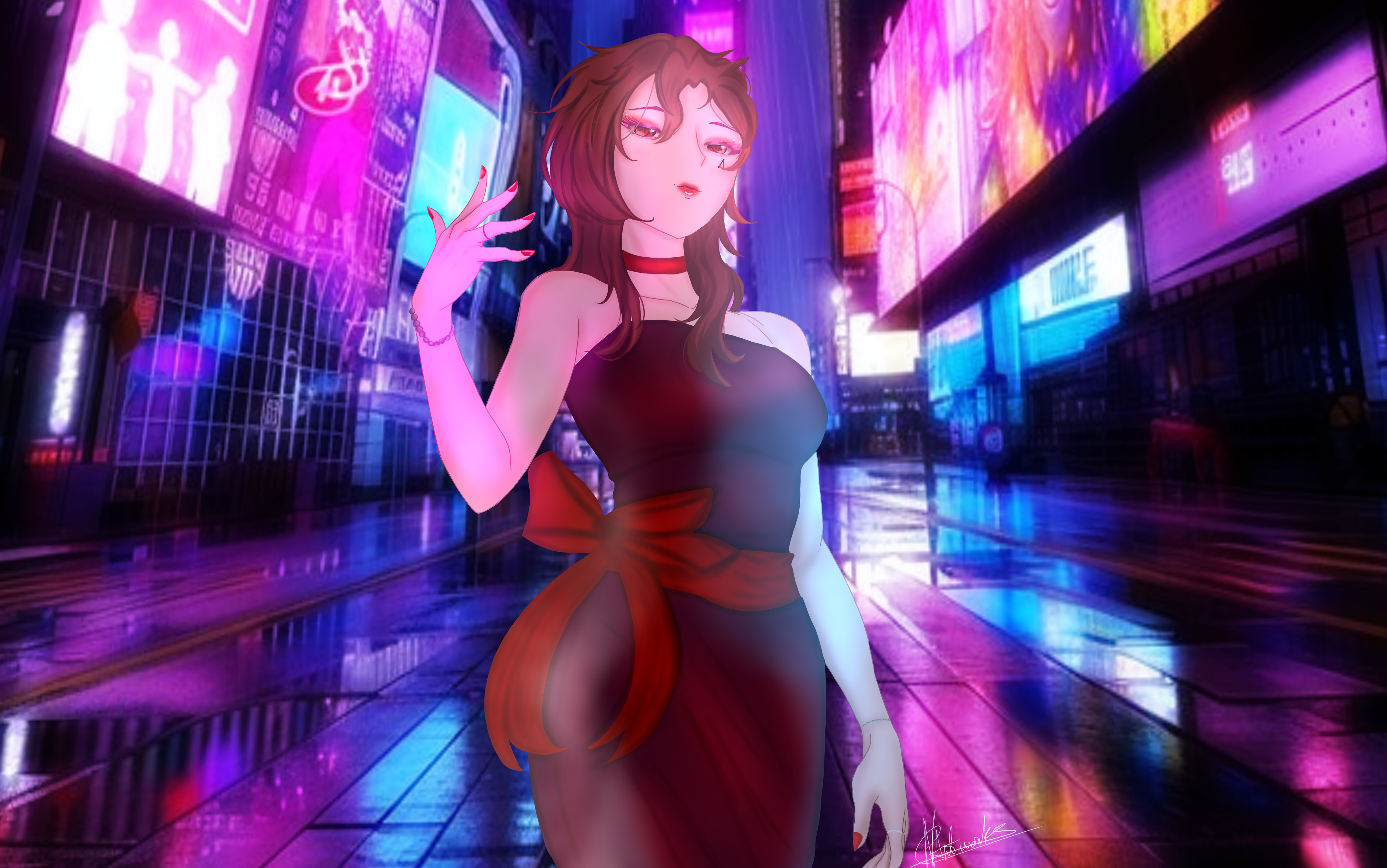 Digital Illustration 'The City Glows for Cherry'