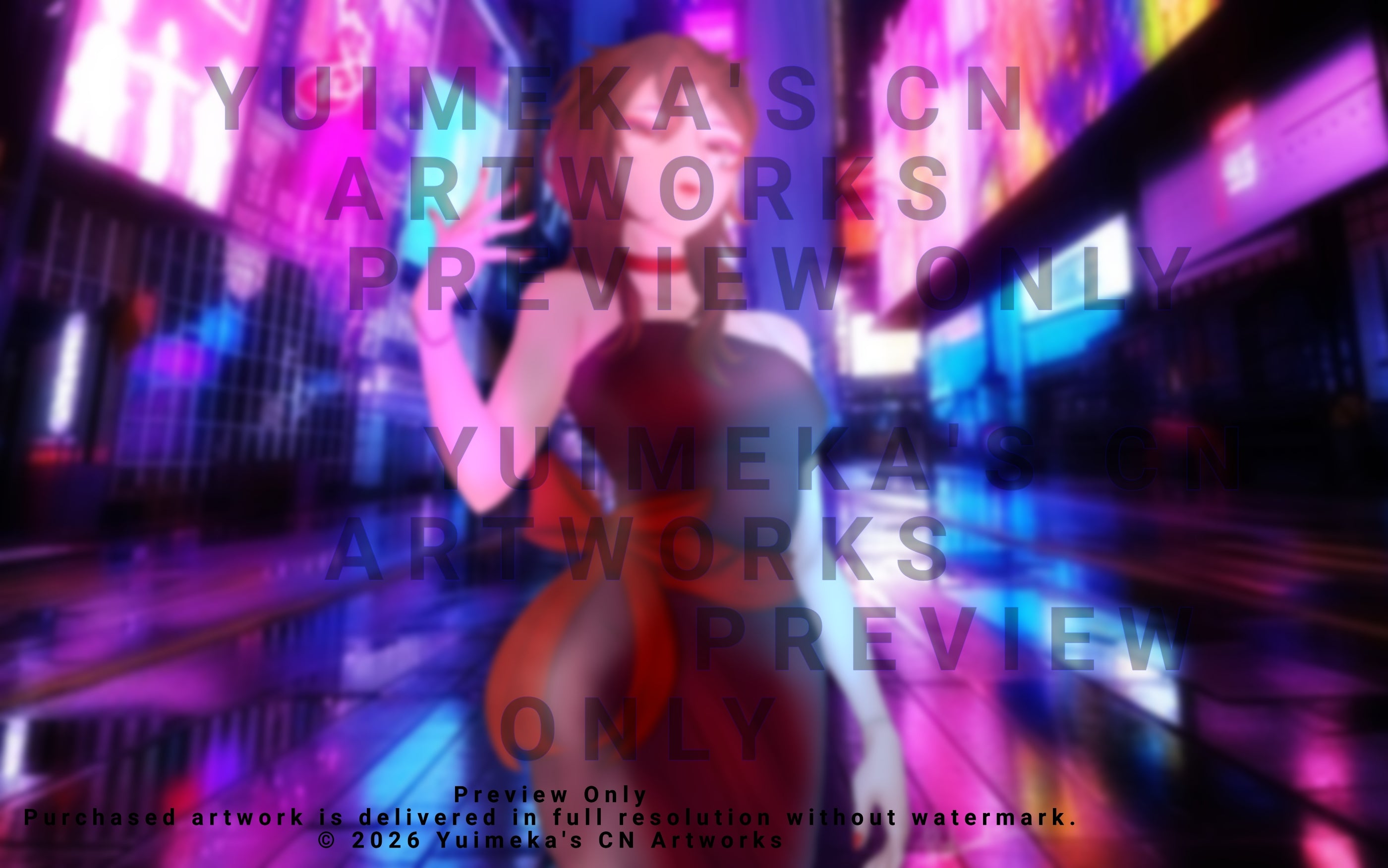 Digital Illustration 'The City Glows for Cherry'