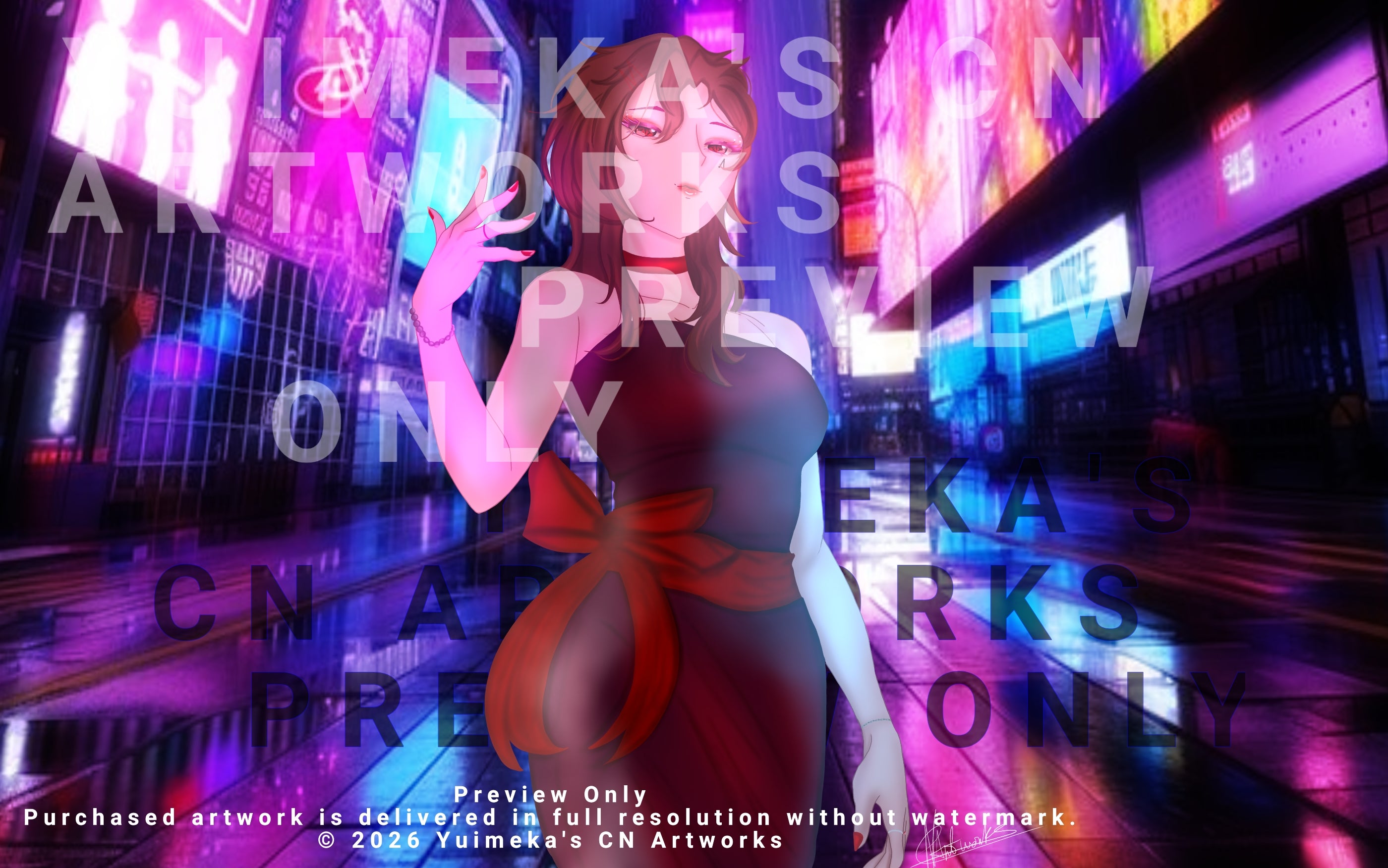 Digital Illustration 'The City Glows for Cherry'